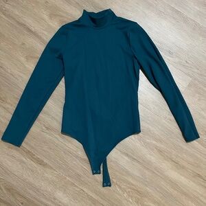 Abercrombie & Fitch Long Sleeve Mock Neck Bodysuit/Forest Green/Medium